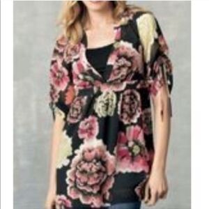 CABi Floral Sheer Gemini Tunic